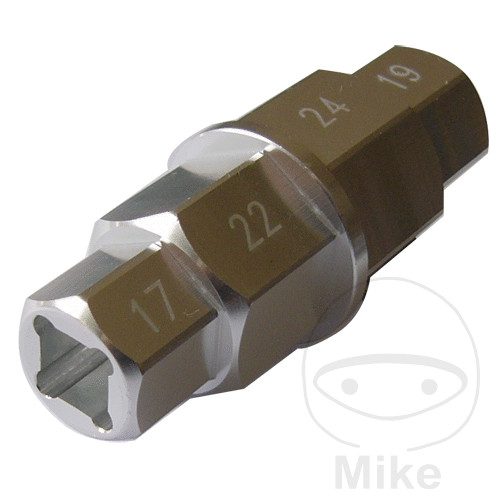 DPTOOL Clé Hexagonale Essieu Moto 3/8" – 17/19/22/24 Mm, Outil Changement Pneu Avant/Arrière