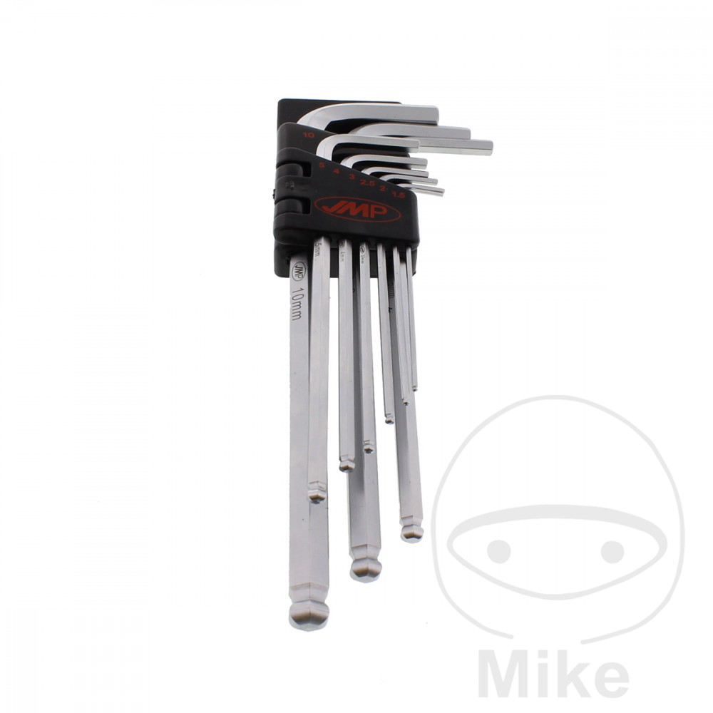 juego 9 destornilladores allen acodados cabeza esférica 1.5-10.0 mm