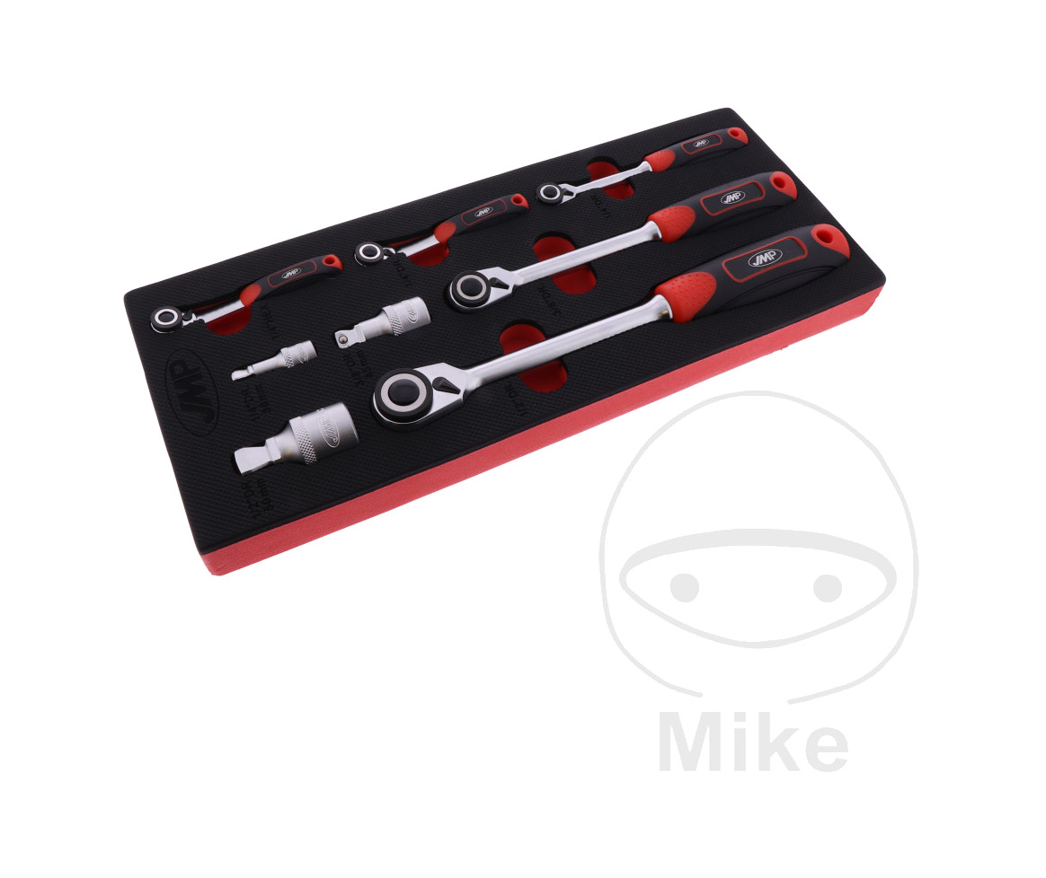 juego carraca reversible con inserto para carro de herramientas