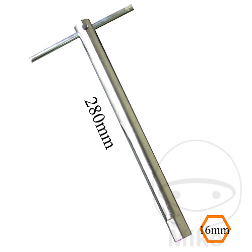 llave de bujías con retráctil mango en t 16 m l280mm