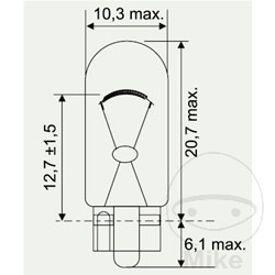 caja 10 lámparas bombilla 12v 5w 
w2.1x9.5d