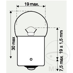 caja 10 lámparas bombilla 6v 10w 
ba15s