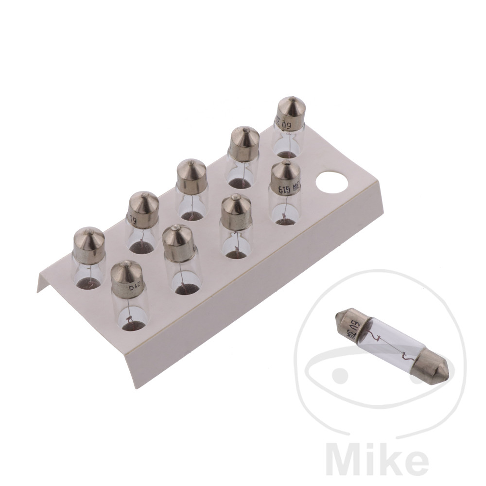 caja 10 lámparas bombilla 6v 3w 
sv7-8 8.2 x 28 mm feston