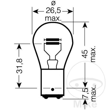 JMP LAMP, GLOEILAMP 6V 21/5W BAY15D - Bild 1 von 1