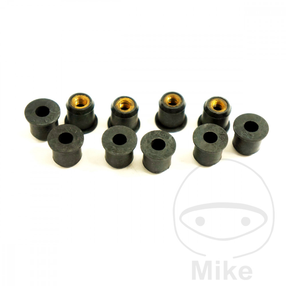 juego 10 tuercas de goma m6x1.00 15 mm