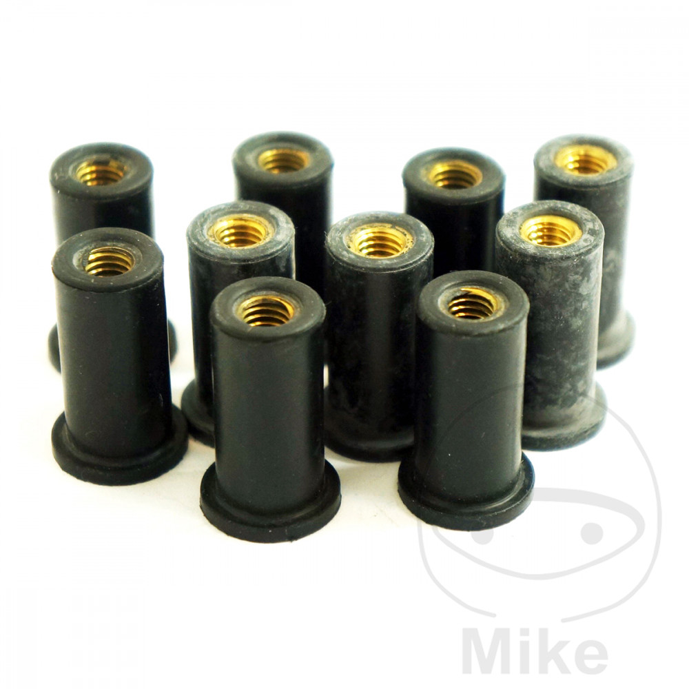 juego 10 tuercas de goma m6x1.00 25 mm