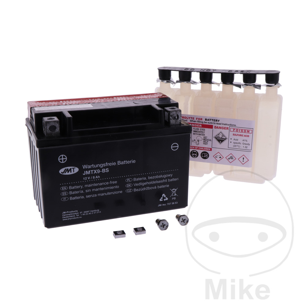 JMT Batería sin mantenimiento con electrolito YTX9-BS - Imagen 1 de 1