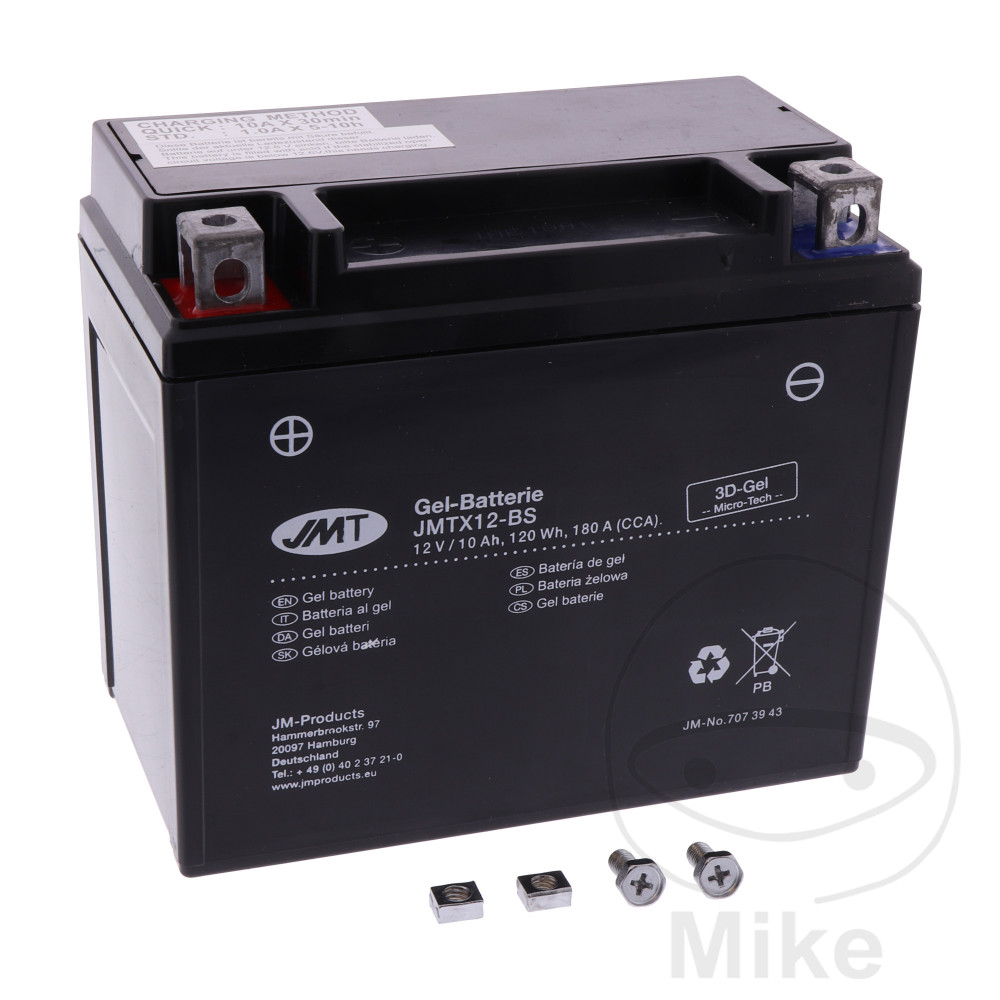 JMT Aktivierte Gel-Motorradbatterie YTX12-BS - Bild 1 von 1