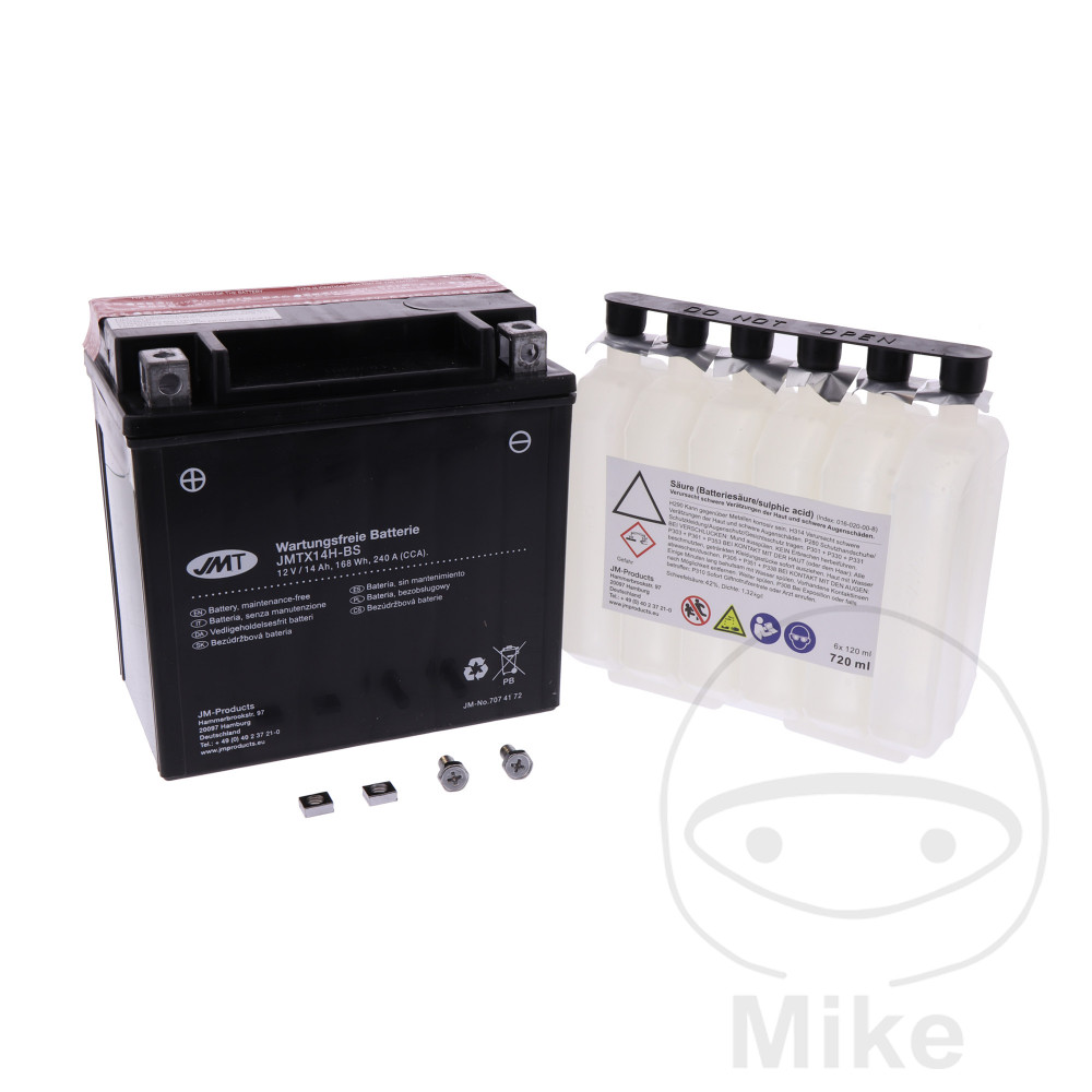 batería sin mantenimiento con electrolito ytx14h-bs