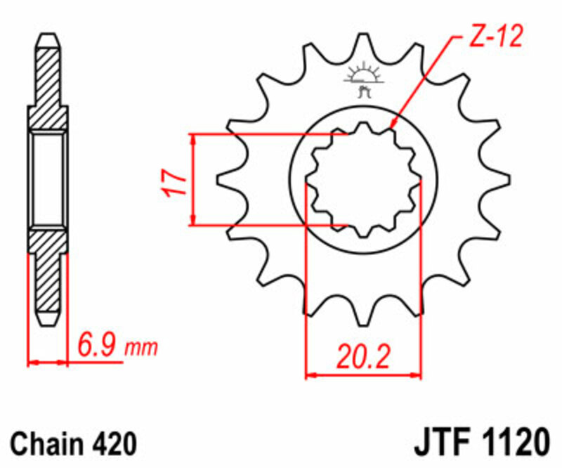 JT SPROCKETS Vorderes Standard-Stahlritzel 1120 P-420 - Bild 1 von 1