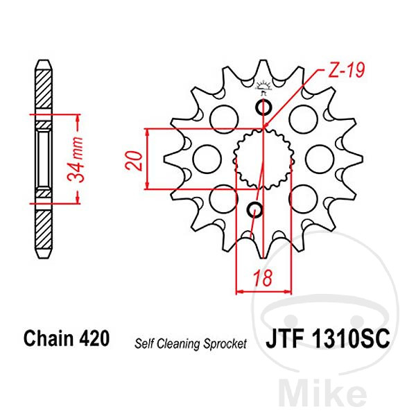 JT SPROCKETS Pinion transmissie race fijne versnelling 14T P-420 Ø18/20MM - Picture 1 of 1