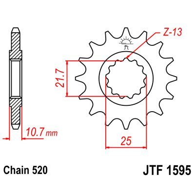 JT SPROCKETS Piñon ataque transmision delantero - Imagen 1 de 1