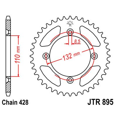 JT SPROCKETS Corona plato transmision trasero - Imagen 1 de 2