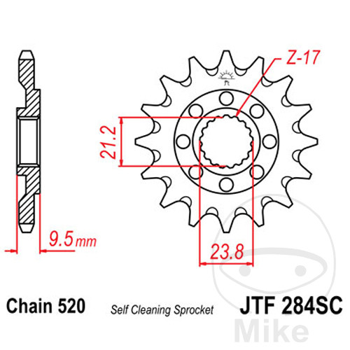 piñón transmisión racing engranaje fino 13t p-520 ø21/23.8mm