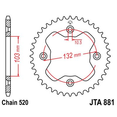 corona plato transmisión trasero jt sprockets