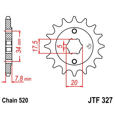 piñón de ataque para transmisión delantera de jt sprockets
