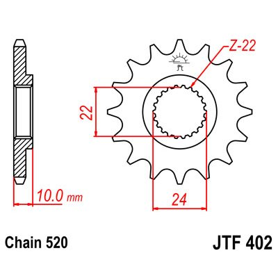 piñón ataque transmisión delantero jt sprockets - diseño ligero y alta resistencia
