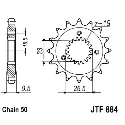 piñón de ataque de transmisión delantero jt sprockets