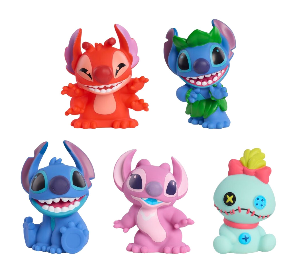 set de 5 figuras de baño disney stitch