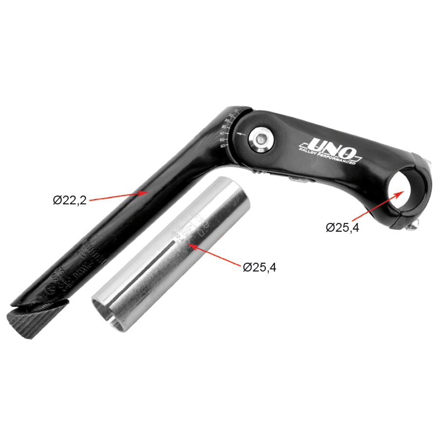 potencia regulable de manillar para bicicleta mtb/city kalloy uno - plata