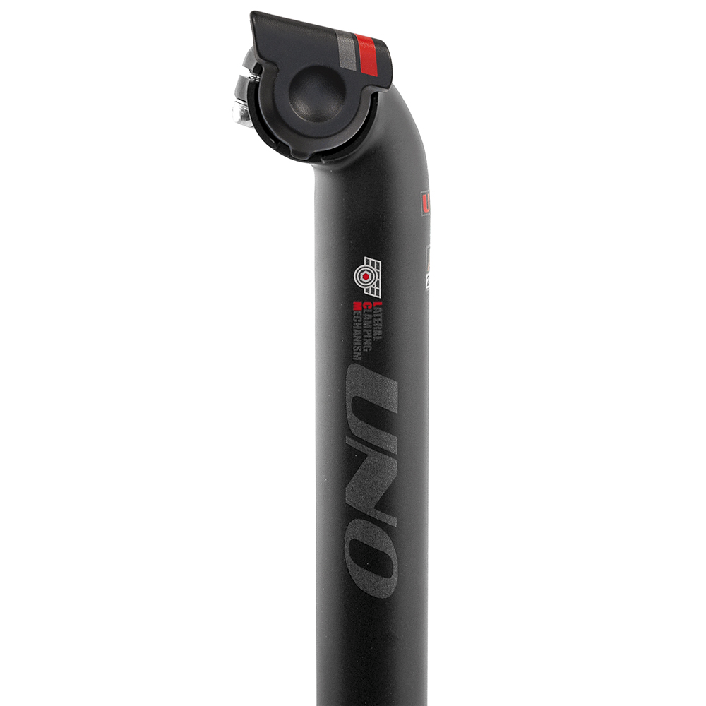 tija sillin negra 350mm kalloy uno full aluminio 2014-t6 con sistema de ajuste lateral