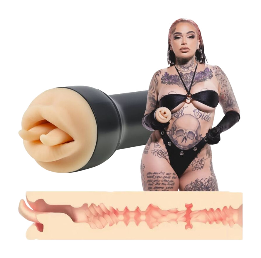 masturbador masculino boca realista con lengua viperina raven mouth