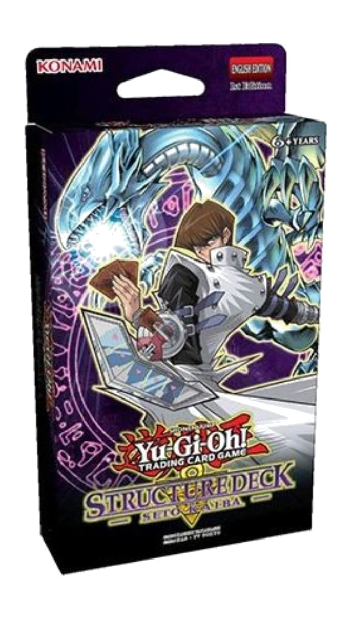 caja expositora de 8 barajas de estructura de cartas coleccionables en inglés yu-gi-oh seto-kaiba eng