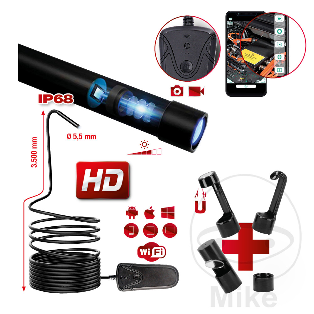 endoscopio sonda con videocámara 5.5 mm wi-fi