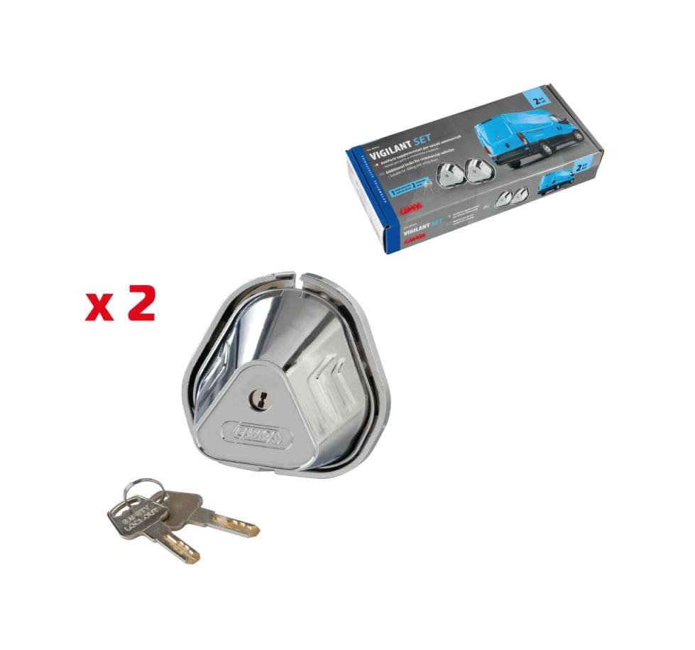 kit de 2 cerraduras adicionales para puertas de vehículos con 2 llaves incluidas - lampa