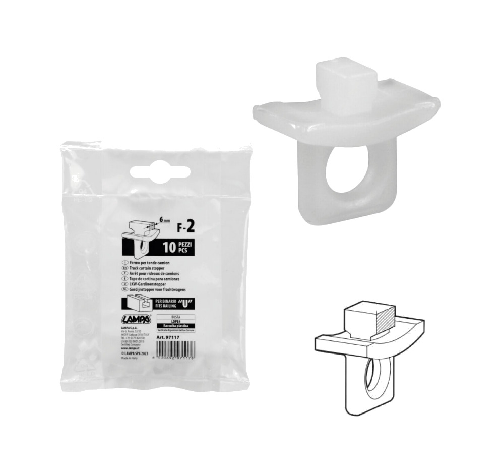 tope de cortina para camión tipo u 6mm 10u