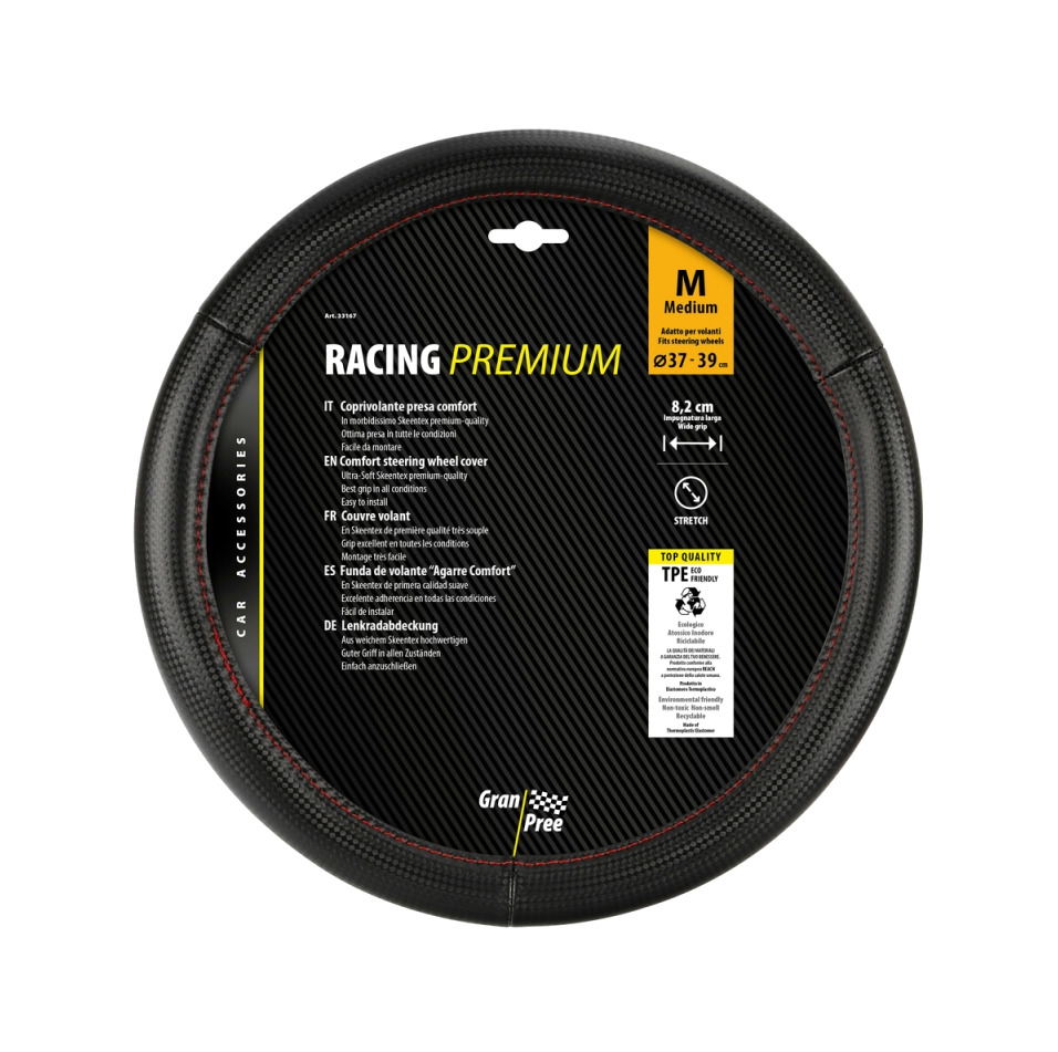 funda para volante racing premium 37-39 cm