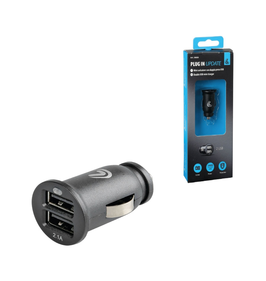 cargador doble usb de carga rápida para vehículos 12/24v 2500ma
