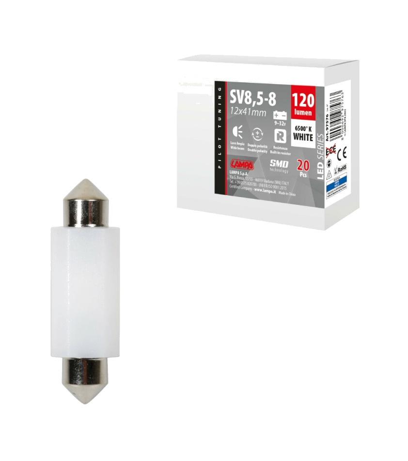 luz led con resistencia incorporada y doble polaridad ra led series 2 smd 1 chip 12*41mm-sv8,5-8 9/32
