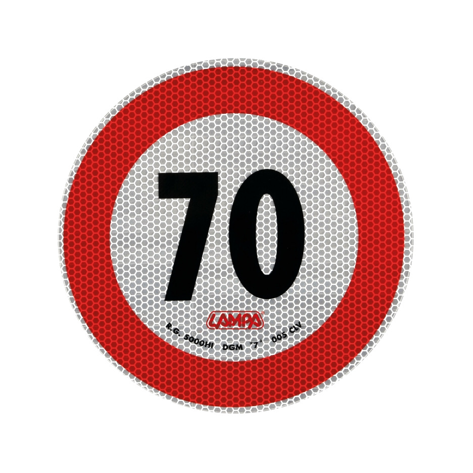 adhesivo de límite de velocidad 70km/h