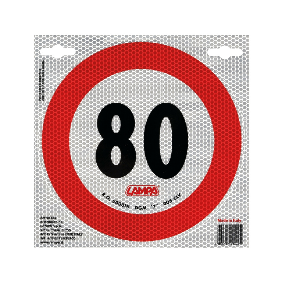 adhesivo de límite de velocidad 80km/h