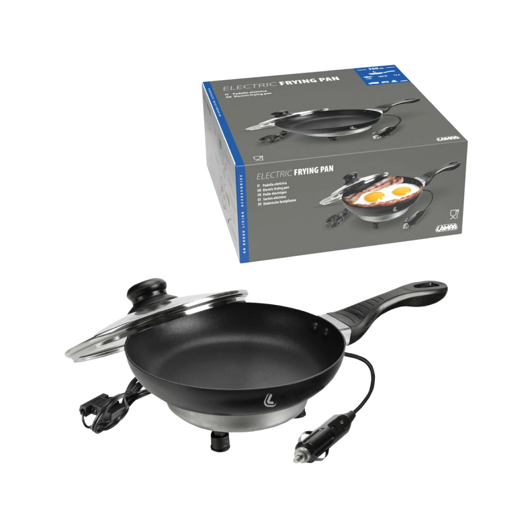 sartén eléctrica con tapa 12v 150w 20cm x 4 cm