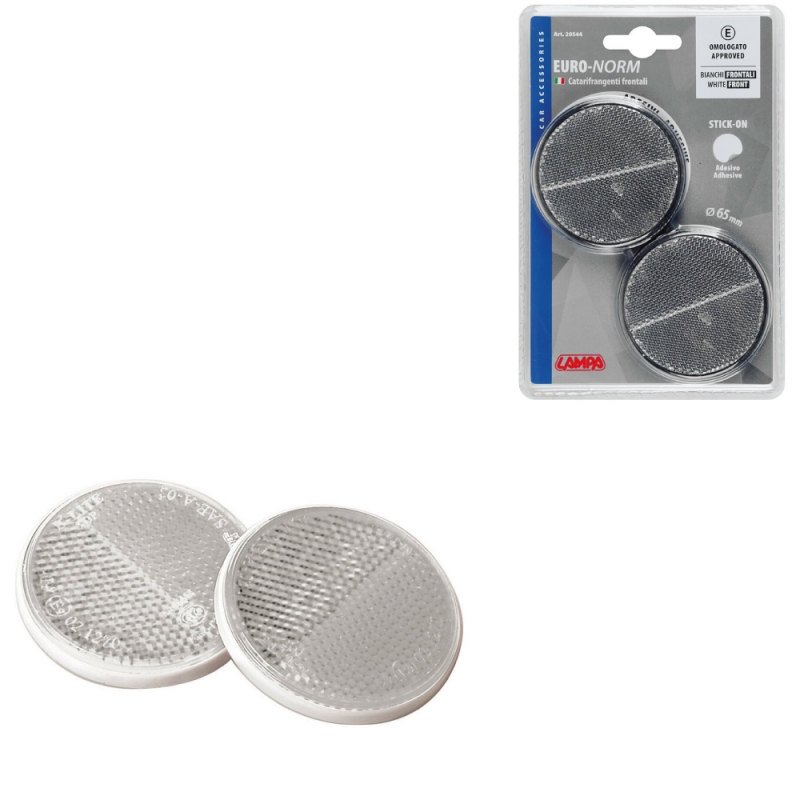 juego de reflectores catadióptricos ovalados para remolque 65 mm - certificados con normas europeas