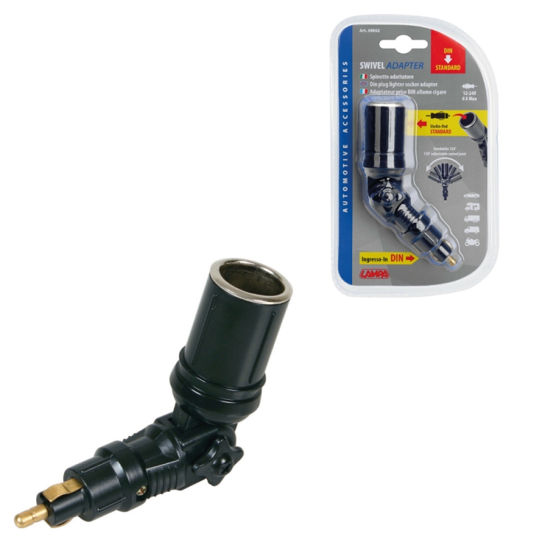 adaptador enchufe mechero a toma standard din 12/24v 8a - lampa