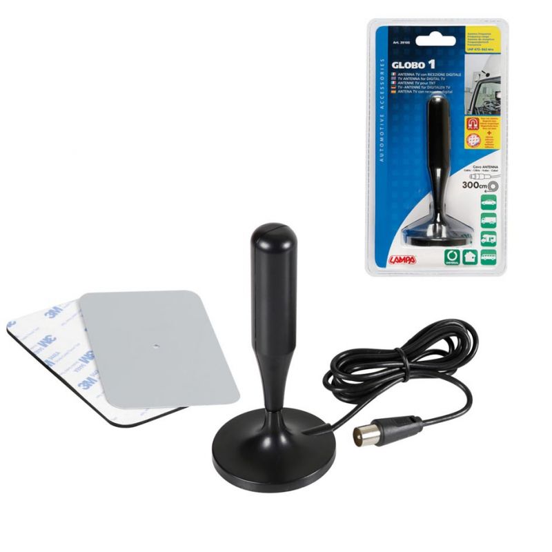 antena tv digital globe-1 130 mm para recepción de señal uhf