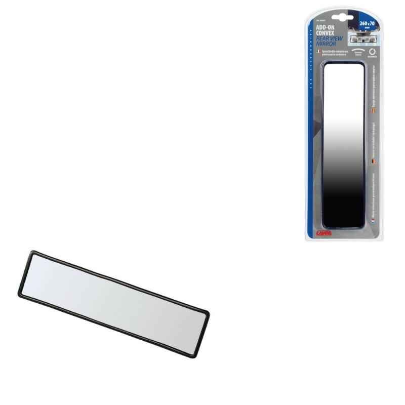 espejo retrovisor interior panorámico lampa 260x67 mm - montaje rápido y universal