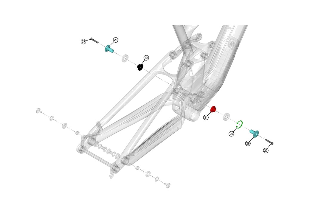 kit de herrajes para pivote principal de bicicleta eléctrica e-bike zesty