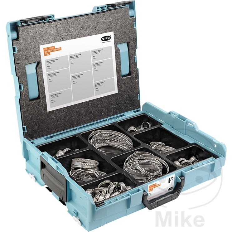 kit abrazadera de banda doble gancho + maletín ø 24 - 120 mm (124u)