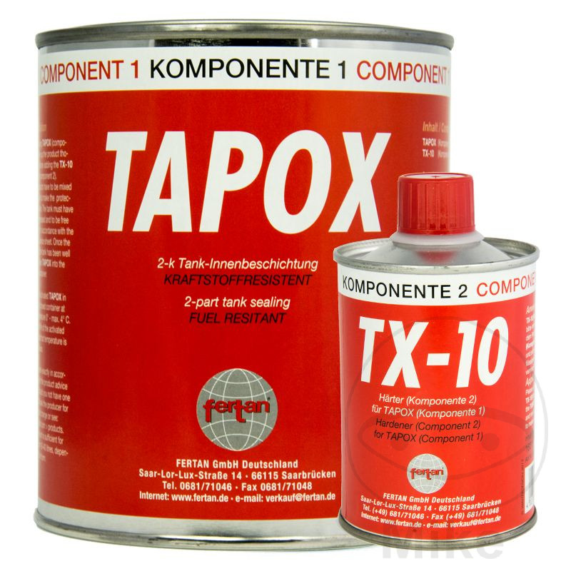 sellador de tanques de combustible + endurecedor 2-pack epoxy 500 ml + 40 ml h