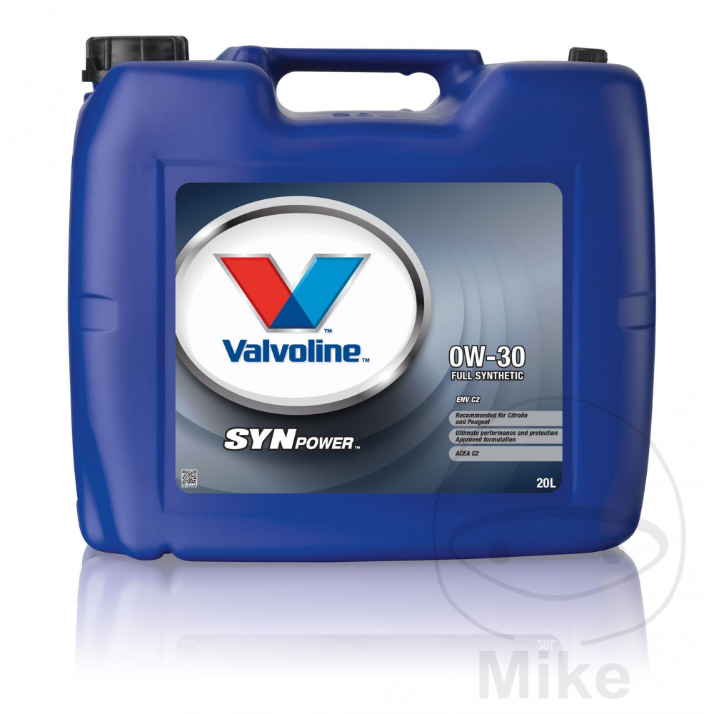 aceite de motor sintético para coche 0w30 env c2 20l 
synpower