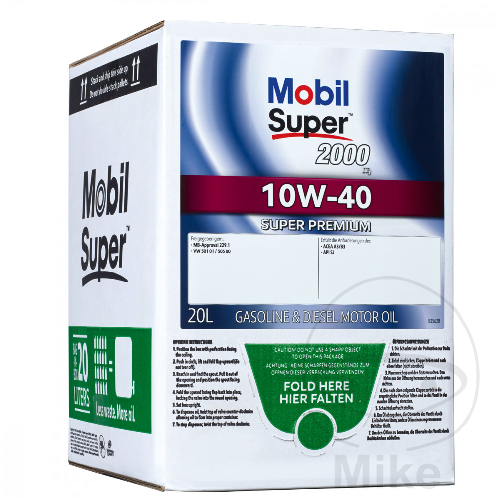 aceite de motor sintético para coche 10w40 20l 
super 2000 x1