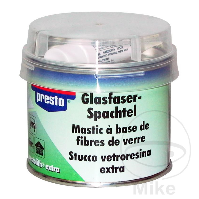 masilla fibra de vidrio + endurecedor prestolith extra 2k 250 gr