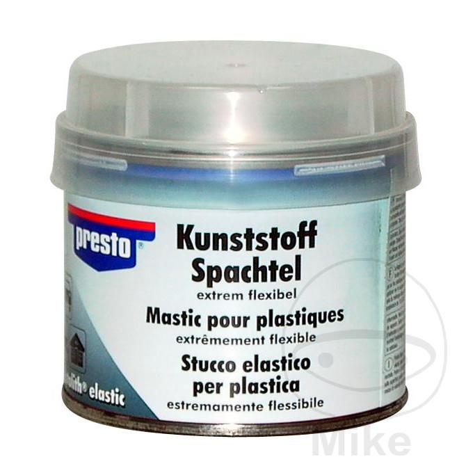 masilla elástica reparadora de plásticos + endurecedor prestolith elastic 2k 250 gr