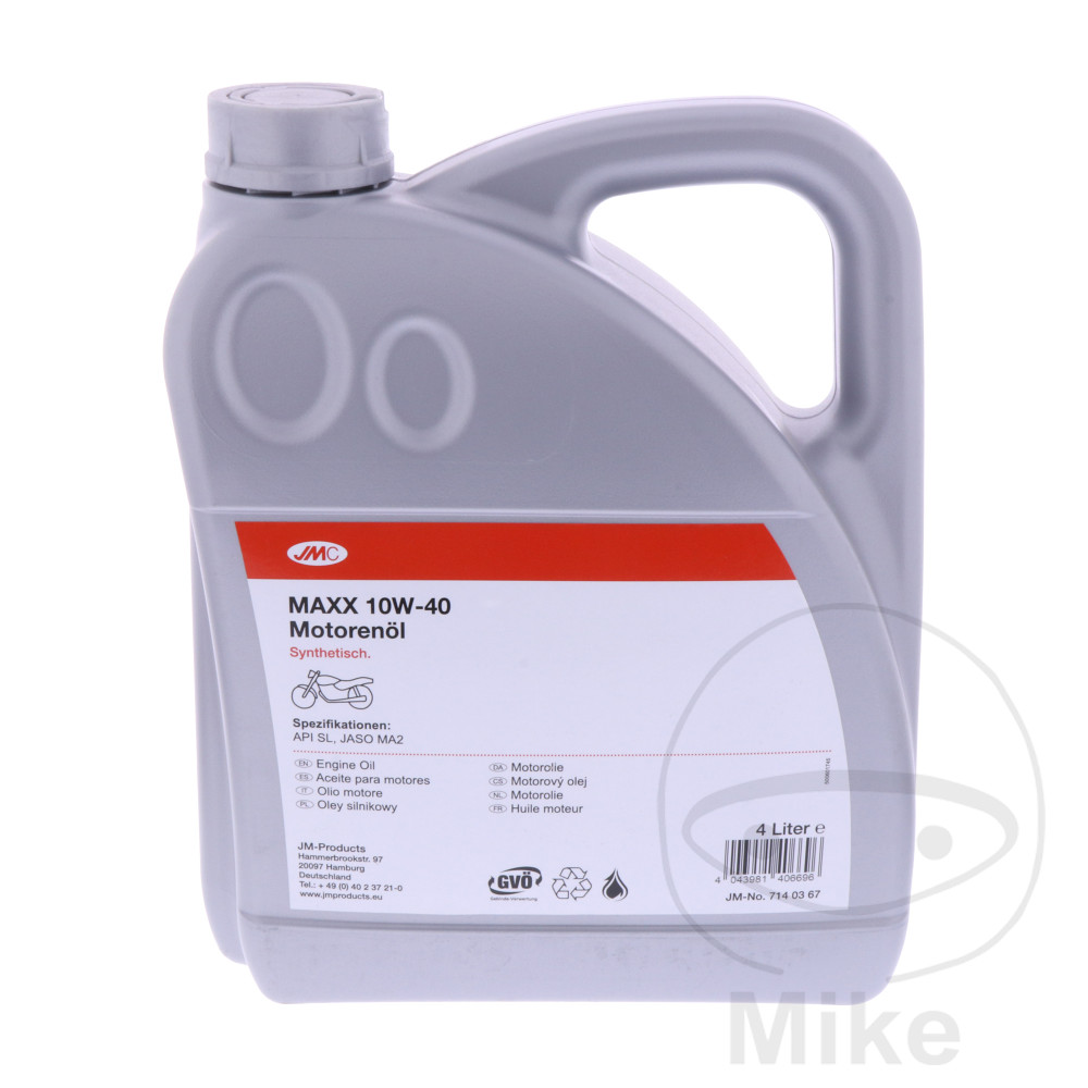 aceite de motor sintético para moto maxx 10w40 4t 4l