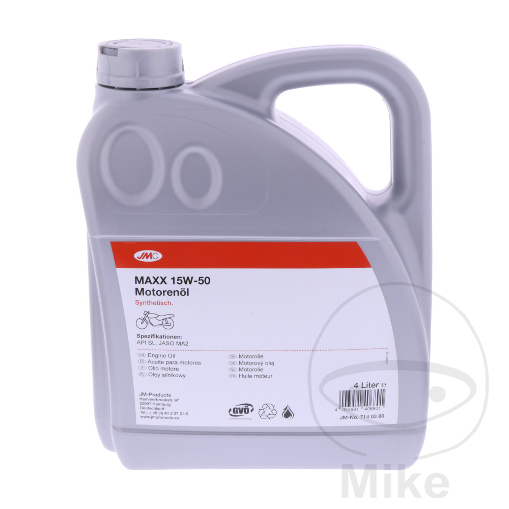 aceite de motor sintético para moto maxx 15w50 4t 4l