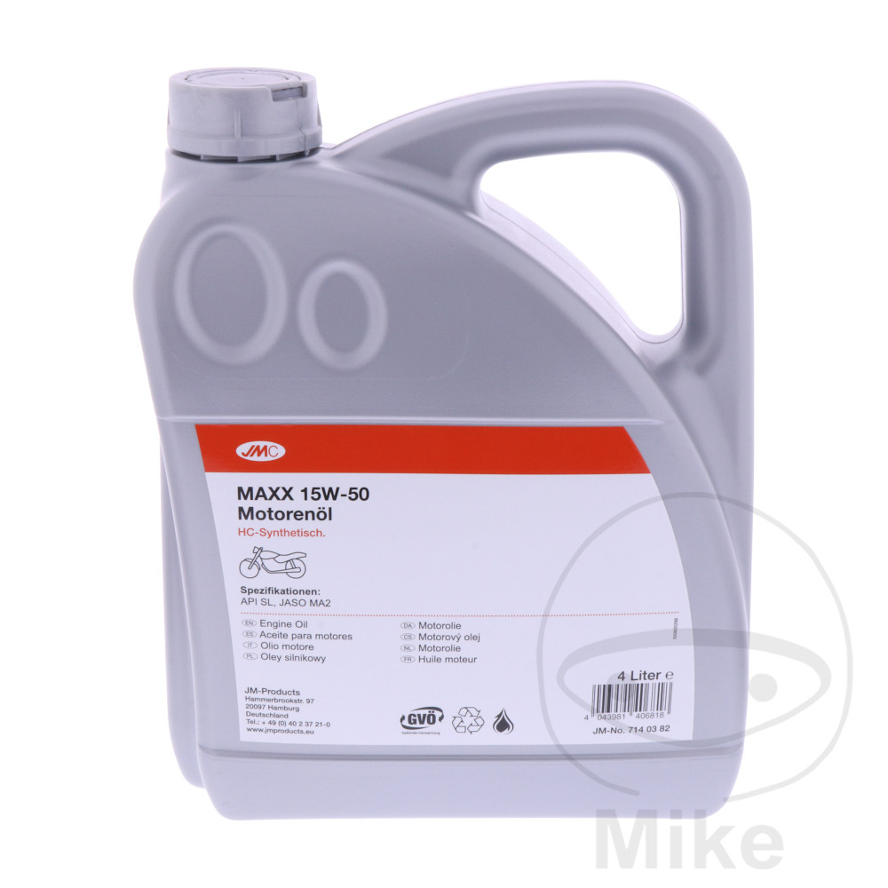 aceite de motor sintético para moto maxx 15w50 4t 4l